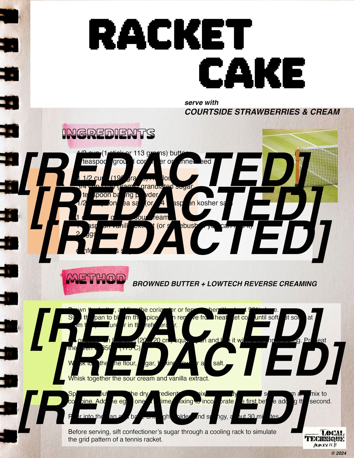 Racket Cake (PDF download)