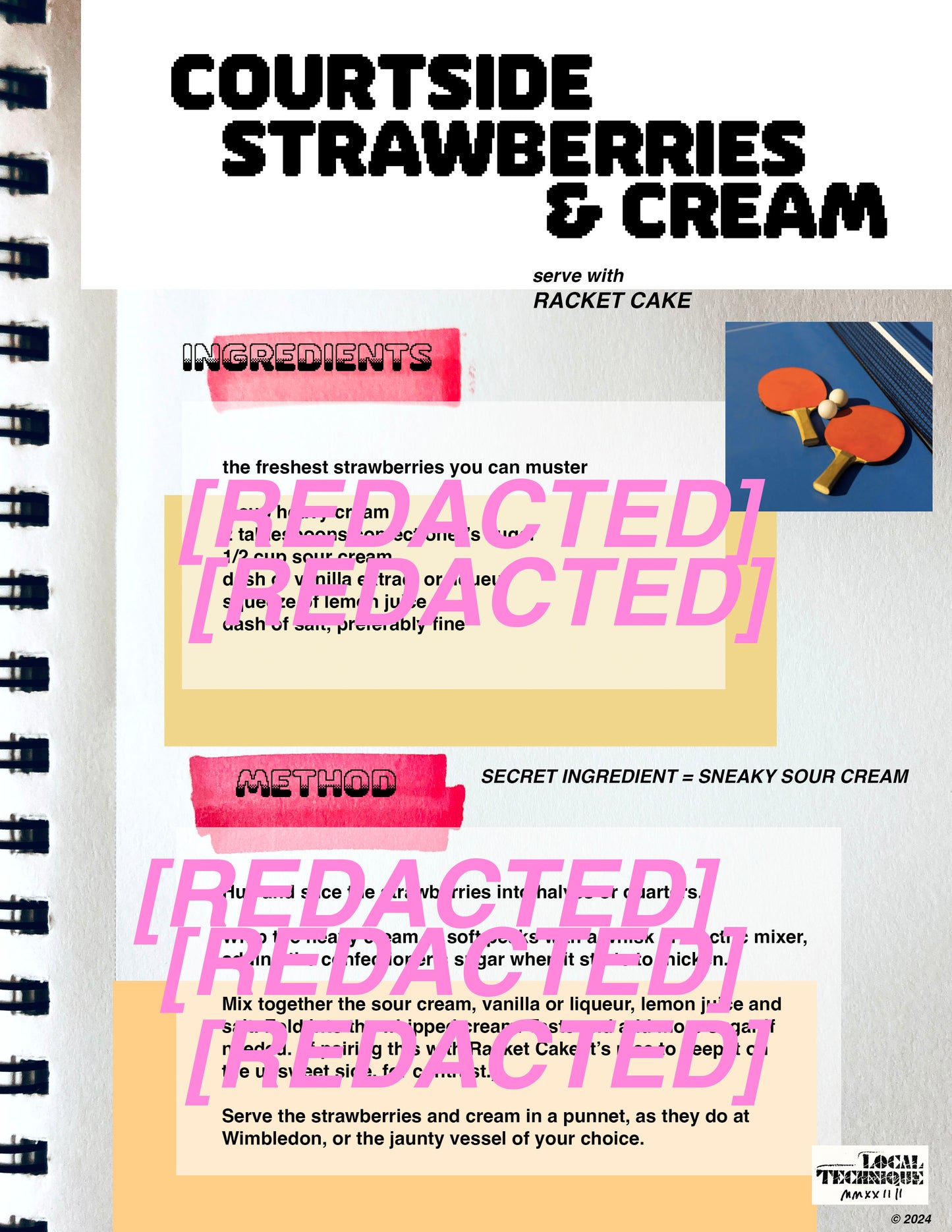 Courtside Strawberries and Cream (PDF download)